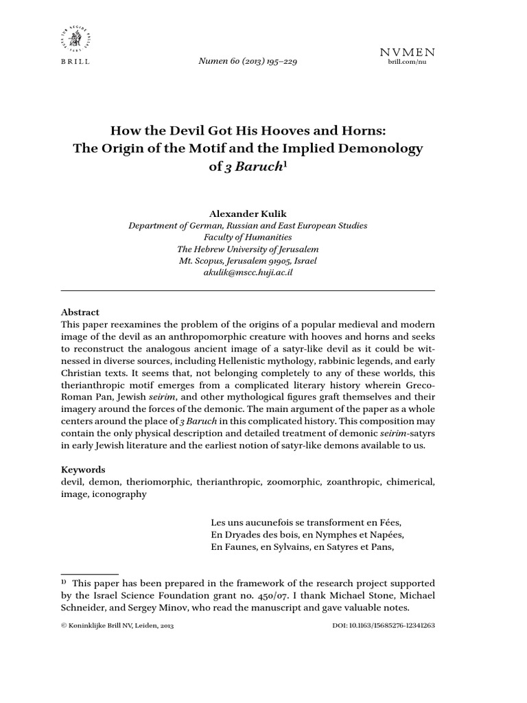 39 How The Devil Got His Hooves and Horns (Numen) PDF Demons