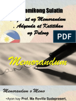 Pagsulat NG Memorandum Adyenda at Katitikan NG Pulong