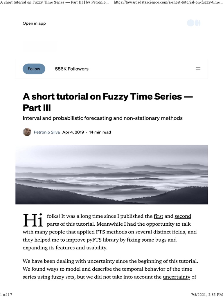 Fuzzy Time Series Tutorial III | PDF | Time Series | Mathematical And ...