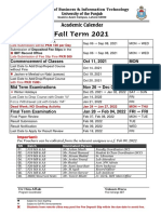 Fall Term 2021: Academic Calendar