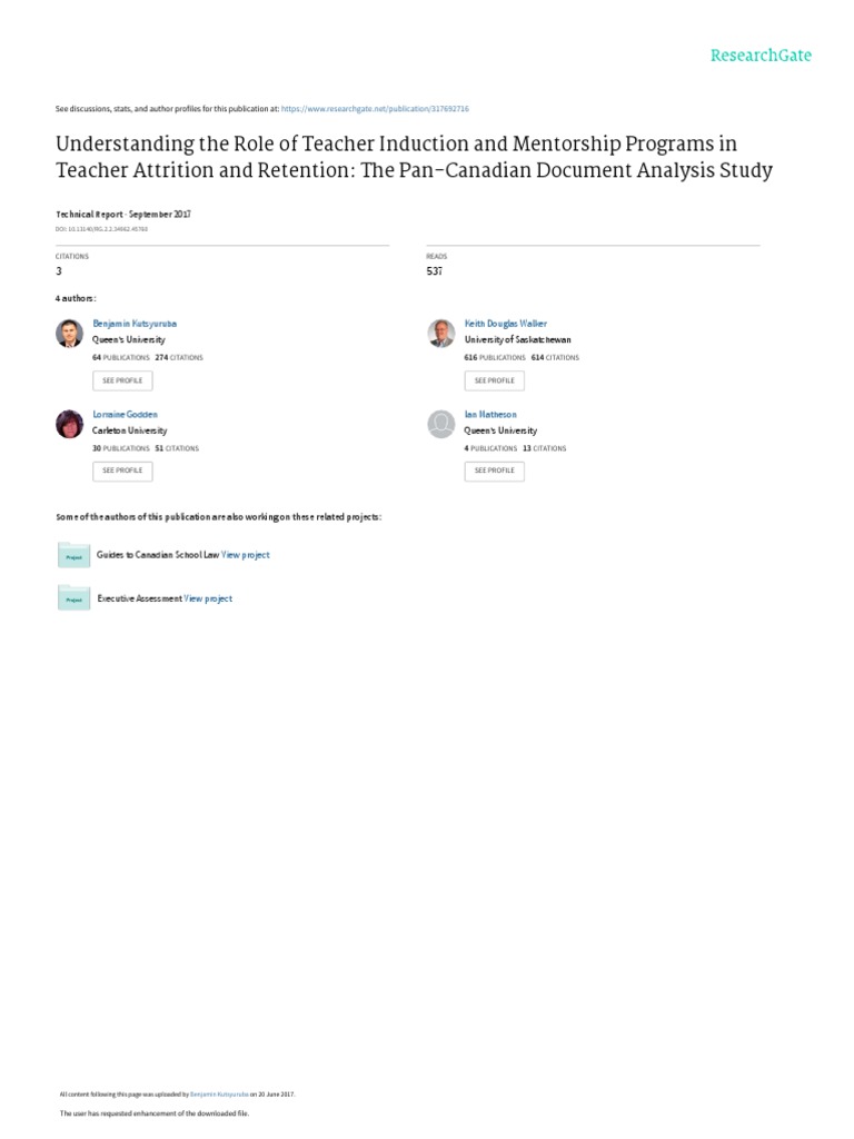Teacher Induction and Retention Study | PDF | Mentorship | Teachers