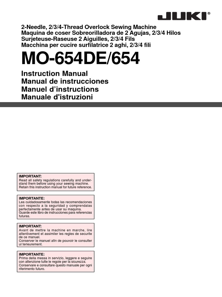 MO-654DE/654: Instruction Manual Manual de Instrucciones Manuel D ...