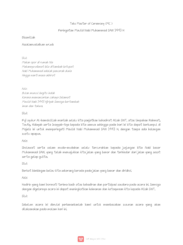 Teks Master of Ceremony (Revis All) | PDF