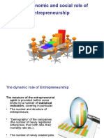 The Economic and Social Role of Entrepreneurship