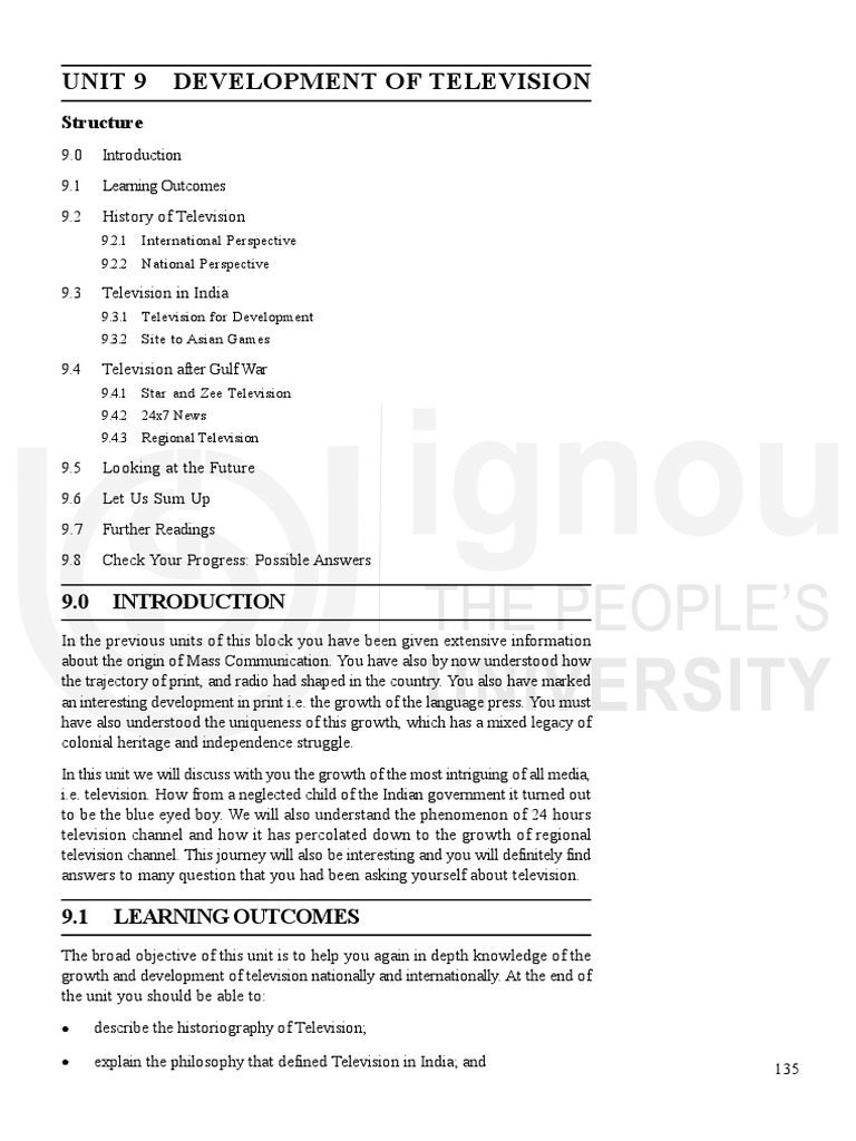 The Growth and Development of Television in India From Neglected