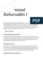 Muhammad Kaharuddin I - Wikipedia Bahasa Indonesia, Ensiklopedia Bebas