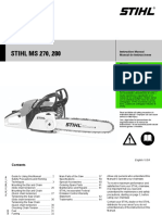 Stihl Ms 270 280 Owners Instruction Manual