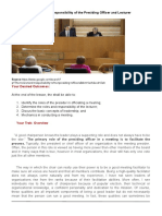 Lesson 2-The Roles and Responsibility of The Presiding Officer and Lecturer
