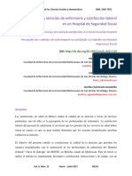 Percepción de La Atención de Enfermería y Satisfacción Laboral en Un Hospital de Seguridad Social