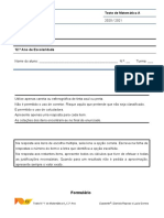 Teste de Matemática A com problemas de probabilidade e combinatória