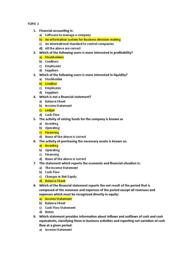 Test Financial Acounting | PDF | Debits And Credits | Equity (Finance)