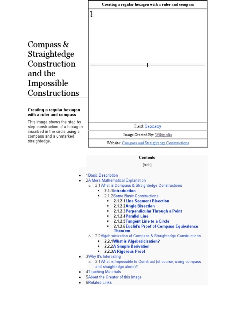 Compass & Straightedge Construction and The Impossible Constructions