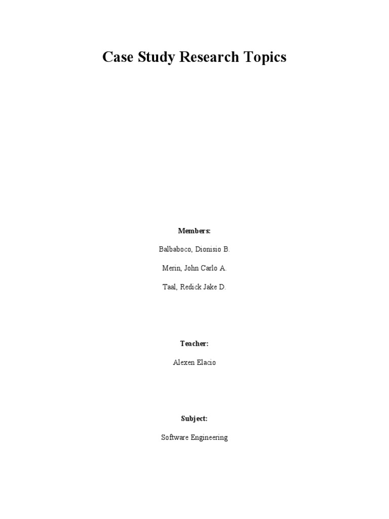 Software Engineering Case Study Topics | PDF | Science & Mathematics ...