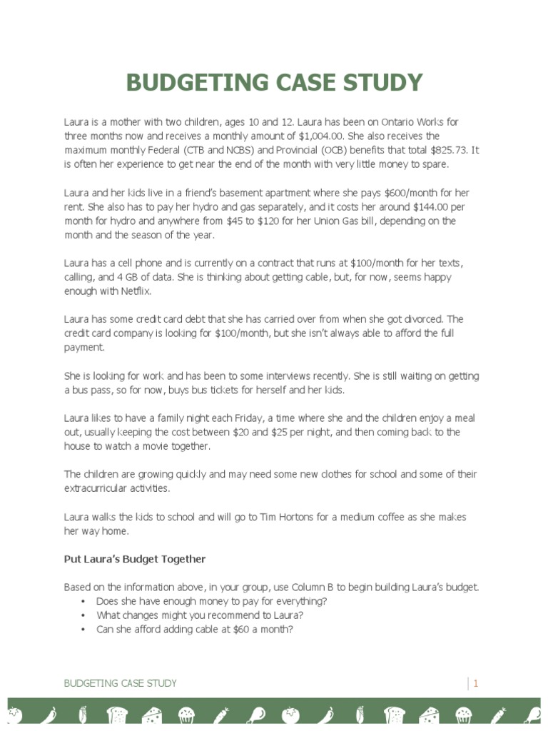 Budgeting Case Study Answers