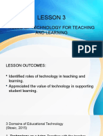Lesson 3: The Roles of Technology in Teaching and Learning