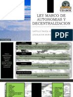 Ley Marco de Autonomias Y Decentralizacion: Castillo Tacaza Victor Daniel Legislacion Municipal Y Urbana