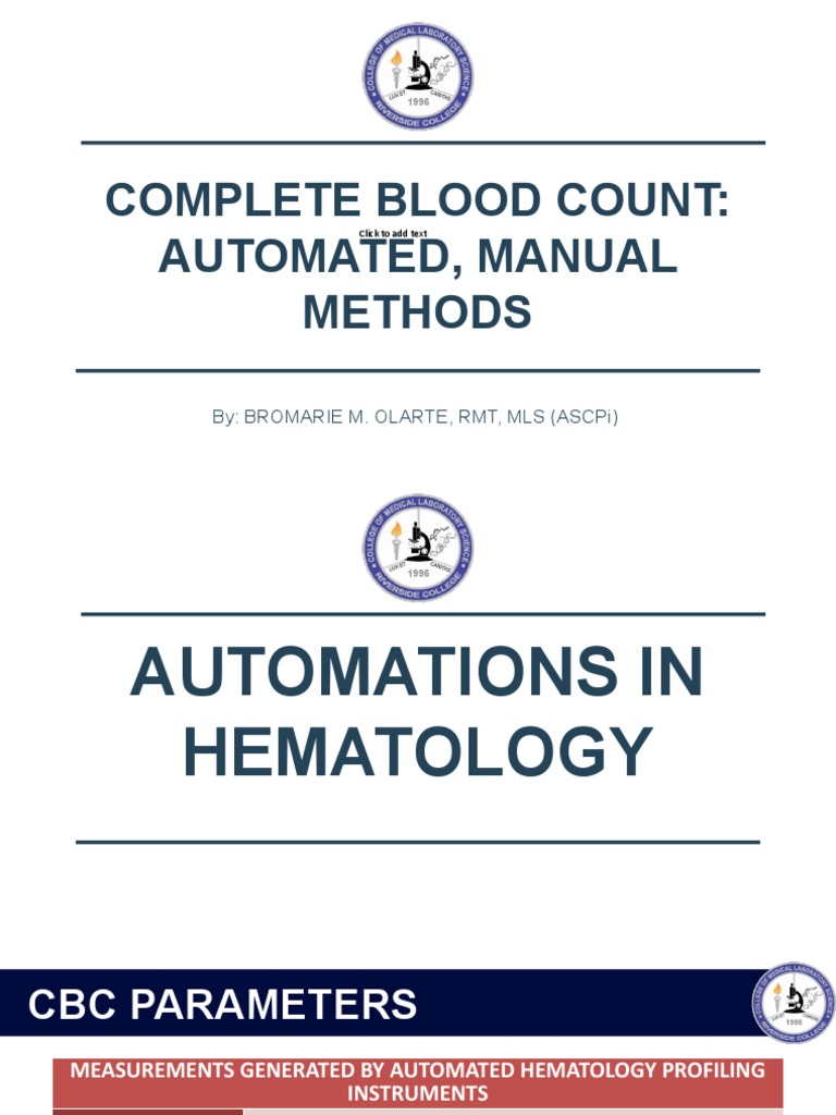 Complete Blood Count Guide | PDF | Clinical Medicine | Cell Biology