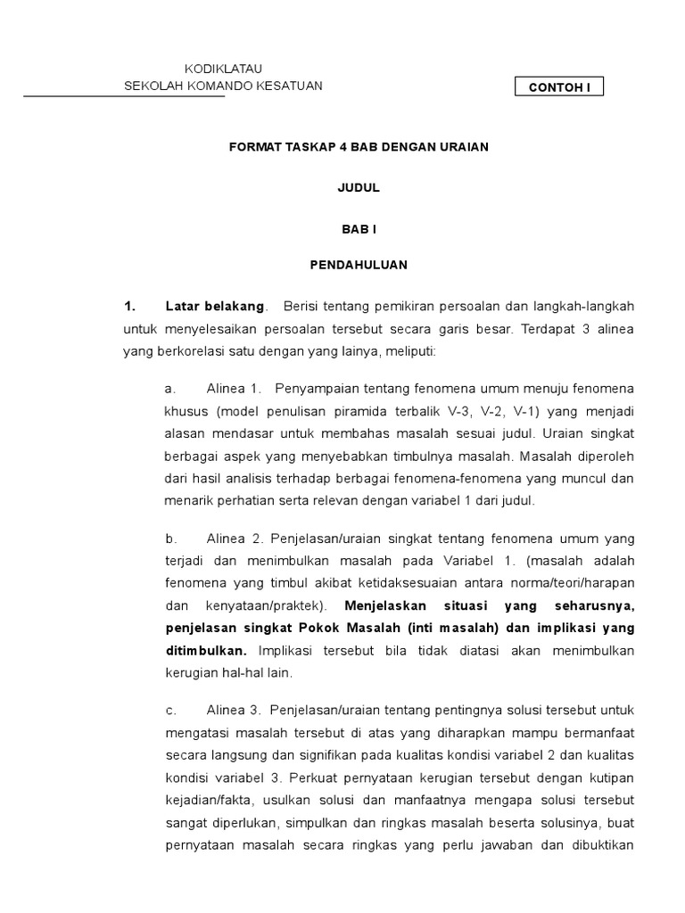 Format Taskap Skripsi 4 Bab | PDF | Karier & Perkembangan | Seni