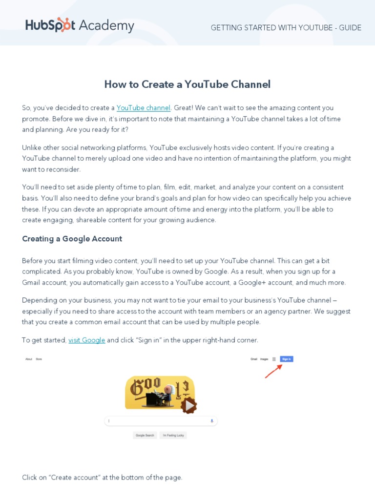 Guide - How To Create A  Channel, PDF, You Tube