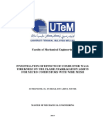 Effect of Combustor Wall Thickness on Flame Stabilization Limits