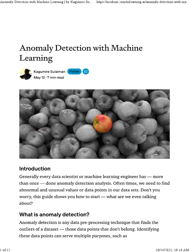 Anomaly Detection With Machine Learning | PDF | Machine Learning ...