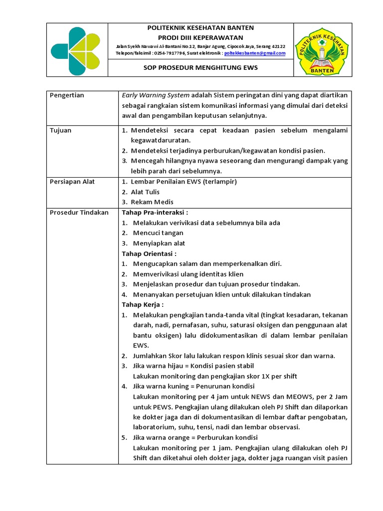 SOP & LO Early Warning System PDF