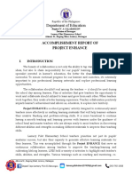 Department of Education: Accomplishment Report of Project Enhance