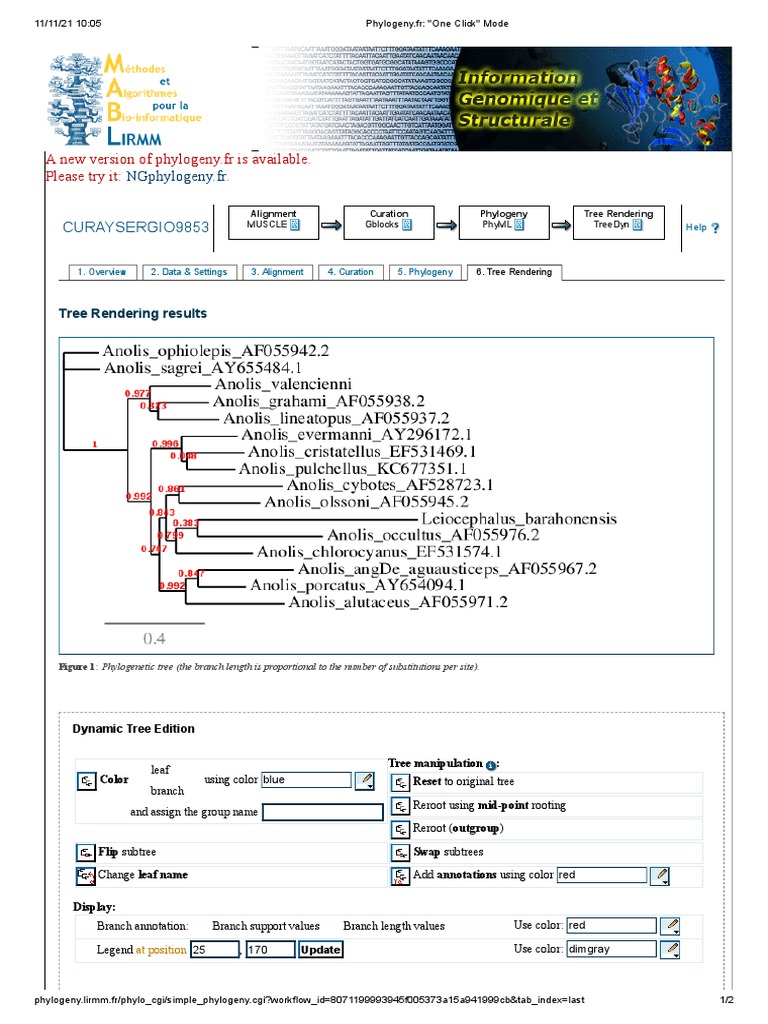 One Click - Mode | PDF | Phylogenetic Tree | Bioinformatics