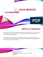 Lesson 3.1: Java Method: Overriding