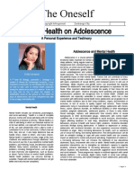 Mental Health On Adolescence: The Oneself