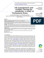 Ex-Ante Risk Management and Financial Stability During The COVID-19 Pandemic: A Study of Vietnamese Firms