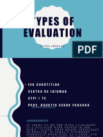 Types of Evaluation: Elena Arteaga