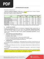 Circular de Rematrícula ESB 2022 Nº 2 - Anuidade Escolar 2022