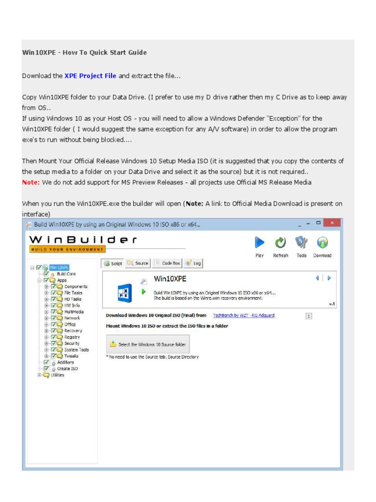 Win10XPE - How To Quick Start Guide | PDF | Windows Registry | Computer ...