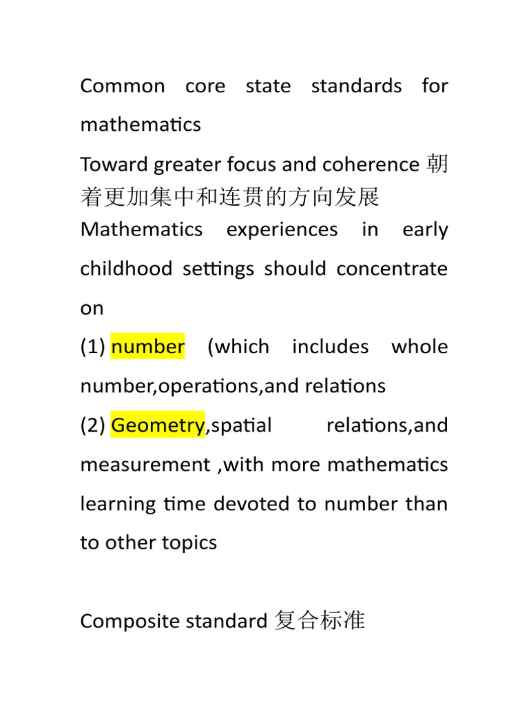 Common Core Math Standards Overview | PDF | Curriculum | Common Core ...