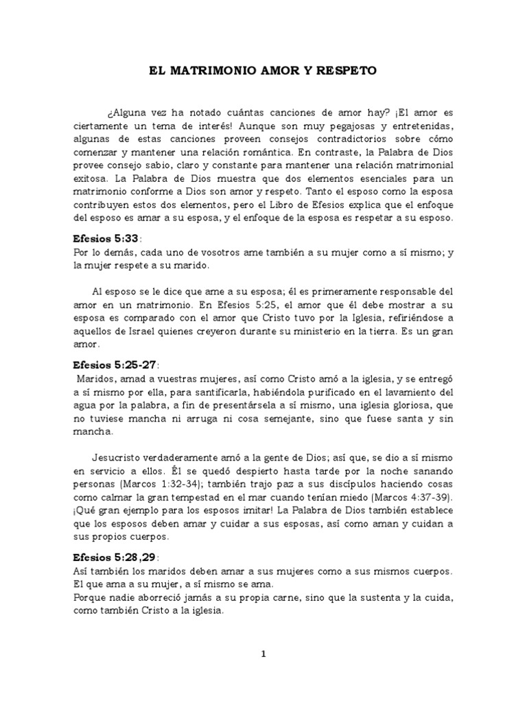 Amor y Respeto en el Matrimonio | PDF | Amor | Cristo (título)
