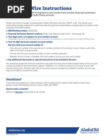 Incoming Wire Instructions: Questions?