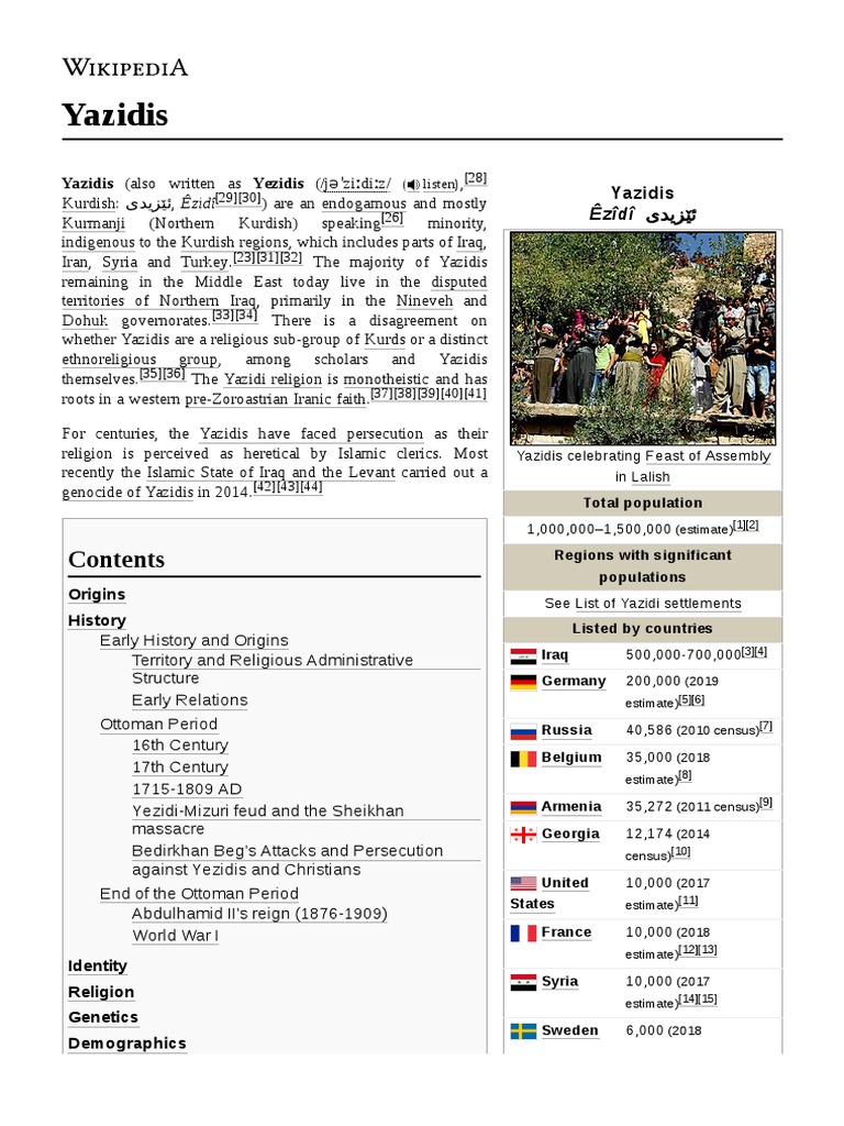 Yazidis: Yazidis (Also Written As Yezidis (/J | PDF | Yazidis