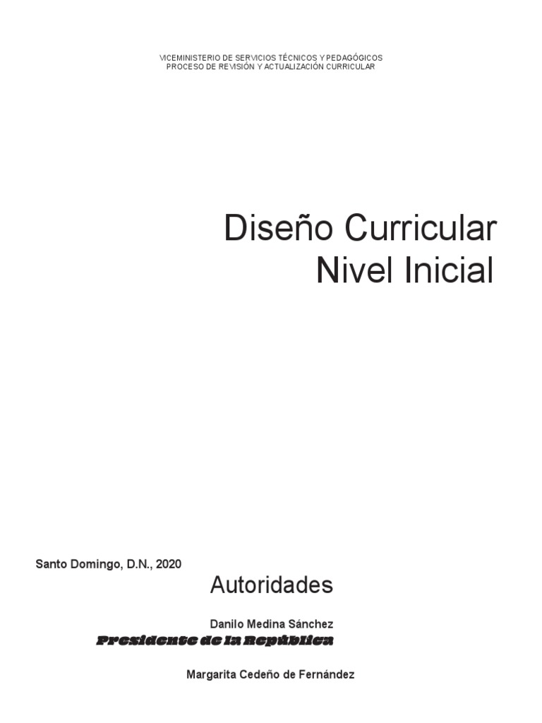 Diseño Curricular Nivel Inicial 2020 | PDF | Plan de estudios | Diseño