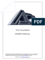 TFX4 Time Effects Owner'S Manual: Release No.1 For