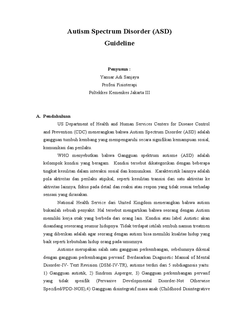 ASD Guideline | PDF | Pengembangan Diri | Kesehatan Holistik