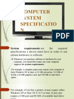 Computer System Specificatio N