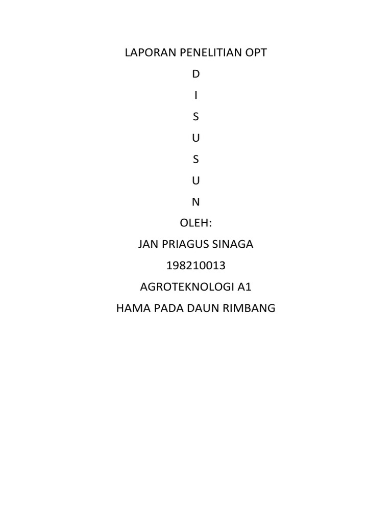 Laporan Hama Pada Daun Rimbang | PDF