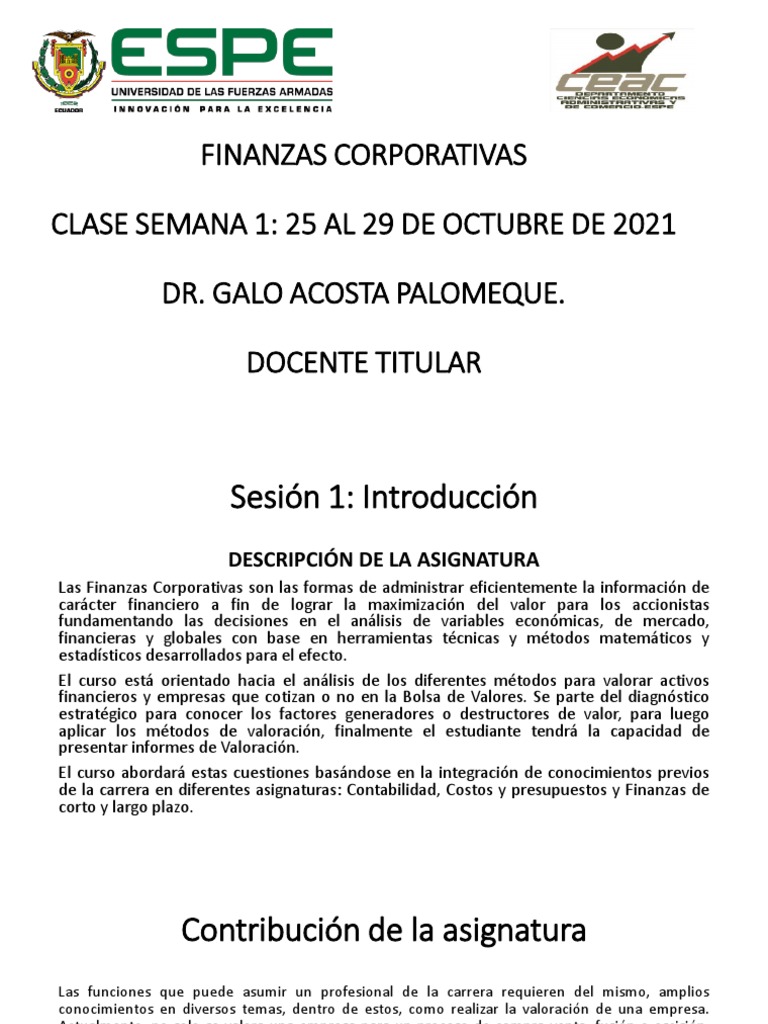 Introducción a Finanzas Corporativas | PDF | Economias | Business