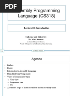 Assembly Programming Language (CS318) : Lecture 01: Introduction