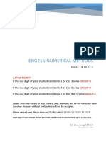 Eng216-Numerical Methods: Attention!!!