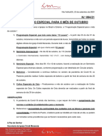 Circular Programação Especial para O Mês de Outubro