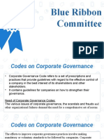 Blue Ribbon Committee Codes on Corporate Governance