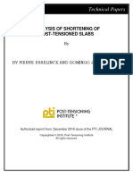 Pti Journal Technical Papers: Analysis of Shortening of Post-Tensioned Slabs