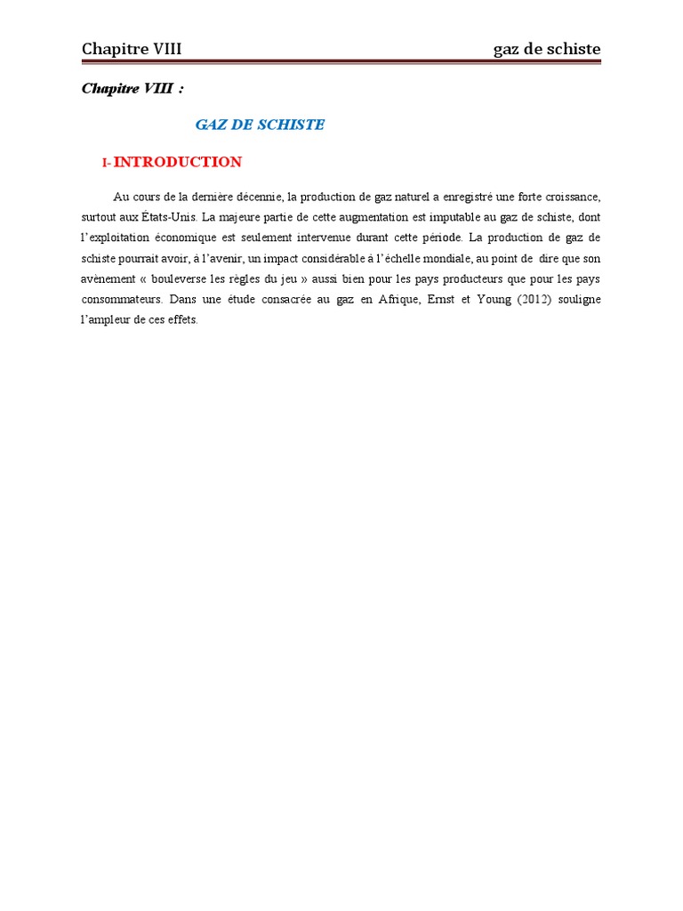 Gaz de Schiste : Définition et Exploitation | PDF | Gaz de schiste ...